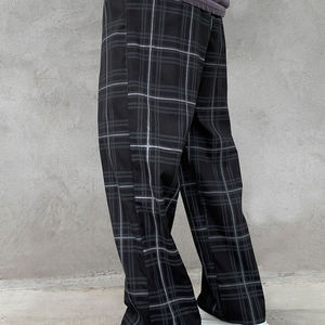 Pantalon de jogging homme à entrejambe bas, coupe ample, en mélange de coton premium, avec broderie personnalisée et cordon de serrage - Product Image 1