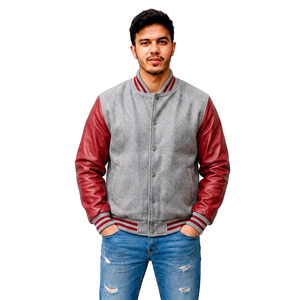 Blouson universitaire personnalisé avec bordures contrastées, fabricant de vêtements streetwear, fournisseur de vêtements en gros à marque privée - Product Image 6