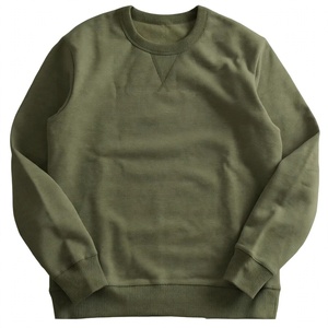 เสื้อสเวตเชิ้ตผู้ชาย แขนยาว ผ้าฝ้ายหนานุ่ม คอกลม ปักลาย มีซับใน สีเขียวมะกอกล้วน สวมใส่สบายๆ แบบลำลอง - Product Image 1