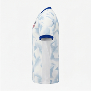 2026 <b>White</b> Solid Sublimation Soccer <b>Jersey</b> | V-Neck | Short Sleeve | Custom Number | 100% Polyester | Wholesale OEM Service - Product Image 2