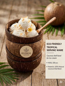 100% Handmade Natural Coconut Shell Bowl for Home Use Country Design Eco-Friendly Engraved Laser Logo Eco2go Vietnam - Product Image 5