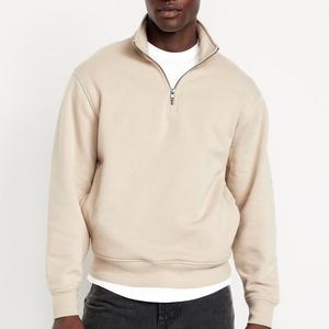 Sudadera con cremallera de un cuarto de cuello, de algodón grueso, corte holgado, bajo MOQ, para marcas de streetwear estadounidenses - Product Image 2