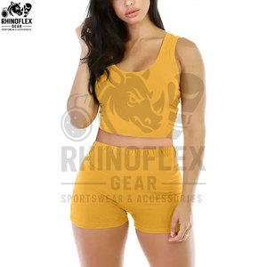 Seamless Solid Front Logo Short Breathable High-waisted Gym <b>Set</b> Women 7 Colors Top Bra Sport Fitness Yoga Short <b>Set</b> - Product Image 2