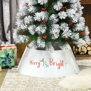 Collare per Albero di Natale Fatto a Mano 26x26x9 Pollici in Acciaio Argento Lucido, Anello Decorativo per Albero per Decorazioni Natalizie Domestiche - Product Image 2