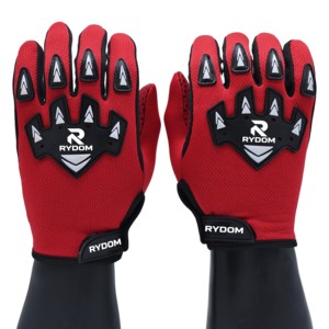 Guantes de Carreras de Dedo Completo Rojos Antideslizantes para Actividades al Aire Libre, Unisex, Resistentes, Anti-Impacto, para Mecánicos, Transpirables - Product Image 5
