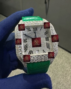 Reloj Cuadrado Unisex de Lujo Shreeji Jewels, Acero Inoxidable, 38 mm, Analógico, Mecánico, Correa de Acero Inoxidable Verde, Resistente al Agua 3BAR - Product Image 1