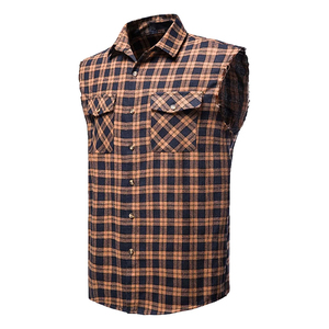 T-shirt en flanelle personnalisable pour homme, coupe ample, design uni, respirant, tricoté, doux, sans manches, printemps, haute qualité - Product Image 3