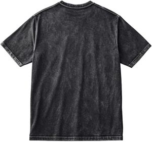 Retro vintage graphic tee 260g cotton knitted distressed boxy fit <b>drop</b> shoulder sun faded <b>acid</b> wash - Product Image 2