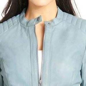 Vestes pour femmes bleu ciel avec logo personnalisé très demandées, vestes classiques, manteaux en cuir élégants pour l'hiver, vestes bomber authentiques, streetwear - Product Image 6