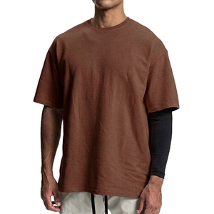 T-shirt vierge uni en gros, coupe oversize, lourd, délavé, pour homme, design personnalisé, 100 % coton, effet délavé à l'acide, style vintage - Product Image 1