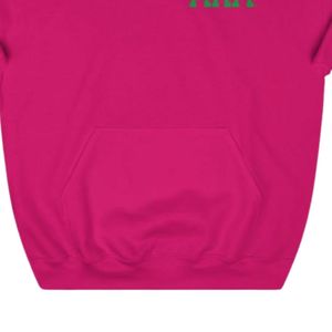   เสื้อฮู้ดสีชมพู Heliconia พิมพ์ลาย Green Crest ผ้าฟลีซแบบสวม Unisex เสื้อผ้าชมรมกรีก รับผลิตแบบ OEM ODM - Product Image 3