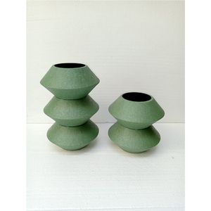 Wholesale Nordic Green Metal <b>Vase</b> Textured Decorative Flower <b>Vase</b> Vintage Tabletop Metal Pot for Wedding & Event Decoration <b>Vase</b> - Product Image 4