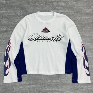 Heavyweight Drop Shoulder Oversized <b>Shirt</b> Custom Puff Printed <b>Waffle</b> T <b>Shirts</b> High Quality 100% Cotton Long Sleeve T <b>Shirt</b> - Product Image 3