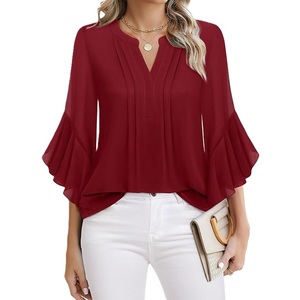 Pulls pour femmes, couleur unie, tricotés, manches longues ou courtes ou 3/4, fermeture boutonnée, style décontracté, fournisseur du Bangladesh. - Product Image 2
