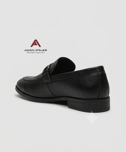 <b>Men's</b> Synthetic Leather Loafers | Round Toe <b>Slip</b>-<b>On</b> <b>Shoes</b> with Buckle Details, Breathable Rubber Outsole for All-Season Wear - Product Image 4