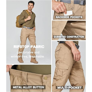 Pantalon cargo pour homme, multi-poches, décontracté, vêtements de travail, printemps automne, fabriqué en usine au Bangladesh - Product Image 6