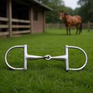Mors d'équitation à anneau en D en acier inoxydable, articulé simple, durable, pour l'entraînement et l'équitation, taille 12.5 - Product Image 3