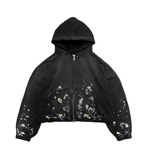 Sweat à capuche personnalisé OEM, effet délavé, lourd, délavé au soleil, en coton molletonné français, coupe oversize pour hommes - Product Image 2