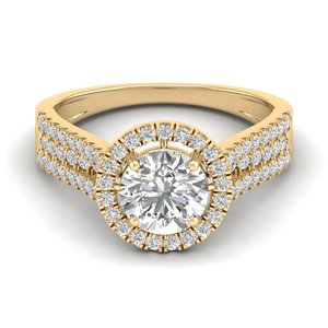 Anillo de compromiso REYES GRA con halo de moissanita de 1.83 quilates, corte brillante redondo, plata de ley 925 certificada, para mujer, joyería fina. - Product Image 6