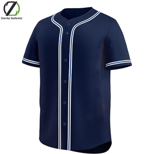 Maillot de baseball vierge unisexe décontracté respirant d'été à manches courtes boutonné pour uniforme de sport d'équipe - Product Image 2