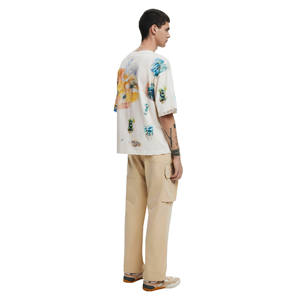 Camiseta de Hombre de Algodón Pesado y Mezcla de Bambú, Manga Corta, Cuello Redondo, Corte Regular, Ecológica, Transpirable, Color Sólido, Tejido de 240g - Product Image 4