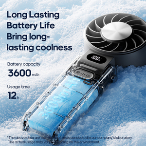 Newest Foldable Handheld Fan100 Gear Speed Adjustable 3600mAh Rechargeable Ventilation <strong>Fan</strong> <strong>LED</strong> Display <strong>USB</strong> Air Circulator - Product Image 5