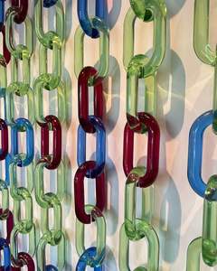 Fournisseur en gros de rideaux de séparation d'intérieur à suspendre au mur pour fenêtre, porte ou cloison, grande chaîne en acrylique, résine colorée - Product Image 2