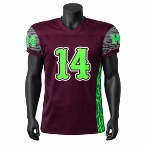 Maillot de football américain haut de gamme en tissu polyester respirant, anti-humidité, séchage rapide, coupe athlétique, sublimation personnalisée - Product Image 1