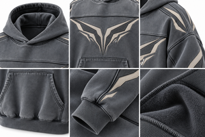 Sweat-shirt à capuche pour homme, imprimé géométrique, coupe classique, décontracté, pour l'automne, noir avec motif blanc, logo sur le devant, tricoté en polyester - Product Image 5