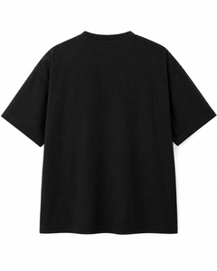 เสื้อยืดคอกลมแขนสั้นโอเวอร์ไซส์สีดำสำหรับผู้หญิง ผ้าคอตตอนเจอร์ซีย์ พิมพ์ลาย สวมใส่สบาย สไตล์เกาหลี สำหรับฤดูร้อน รับสกรีนโลโก้ - Product Image 4