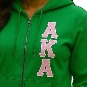 Sudadera con capucha verde de cierre completo con diseño gráfico de tres letras, chaqueta de algodón y forro polar, manga larga, estilo casual y urbano para mujer - Product Image 5