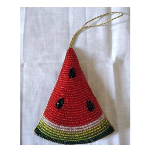 Handmade 10cm Glass Beads Watermelon <b>Keychain</b> or Bag Charm Decorative Indian Use for Handbags Totes or Backpacks BY MULTI CRAFT - Product Image 3