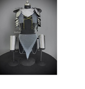 Calvin Handicraft Épaulettes de cuirasse en maille de fer plaqué argent et laiton, peintes, pour cosplay médiéval, antique et moderne - Product Image 2