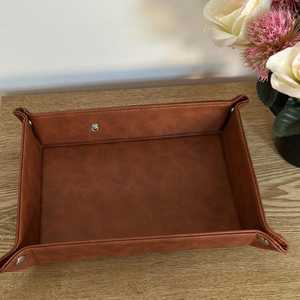 Estuche de Cuero Genuino de Lujo, Bandeja para Guardar Joyas, Organizador de Escritorio, Caja Pequeña de Cuero Auténtico, GLTY-0027 - Product Image 1