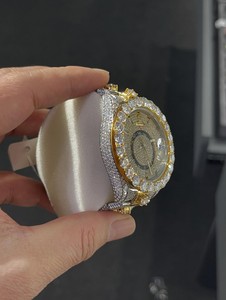 Reloj Mecánico Cronógrafo con Incrustaciones de Moissanita, Correa de Acero Inoxidable, Esfera Redonda, Estilo de Lujo para Hombre - Product Image 2
