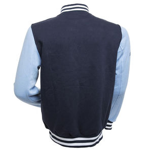 Chaqueta Varsity Unisex Personalizada de Lona Acolchada con Capucha, Cierre de Cremallera, Resistente al Viento, Bolsillos Dobles y Ribete de Punto a Rayas - Product Image 6