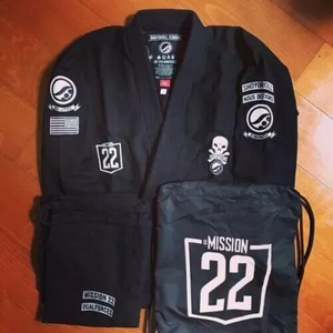 Kimono de Jiu-Jitsu para BJJ, Lote 66, Proyecto Misión 22, Uniforme Negro, 450 GSM, Tejido de Algodón Perla, Duradero y Transpirable - Product Image 3