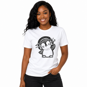 Camiseta Personalizada con Gráfico de Pingüino, Unisex, 100% Algodón, Cuello Redondo, Estilo Casual Urbano, Impresa, Venta al Por Mayor OEM - Product Image 5