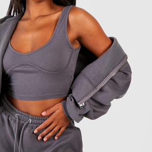 Custom Women's Winter Solid Hooded Cargo Tracksuit <b>Set</b> High Neck Regular Length Top <b>Joggers</b> 2 Piece <b>Matching</b> Pockets Streetwear - Product Image 1