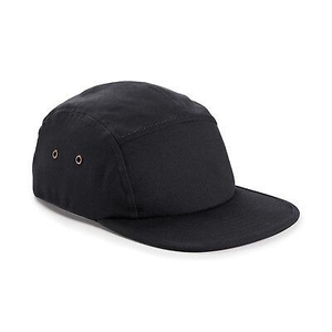 NAQQASH SPORTS Unisex 5-Panel Baseball <b>Cap</b> Solid Color Fitted Cotton Canvas Metal Buckle Hand Embroidery Black Casual Adult Four - Product Image 1