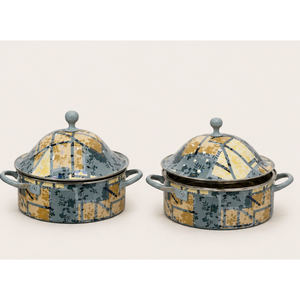 Ensemble de plats à gratin en émail à motif floral d'inspiration vintage pour la maison, la cuisine et la restauration – Meilleur prix - Product Image 1