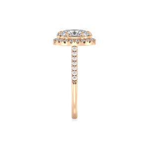 Anillo de compromiso REYES con diamante cultivado en laboratorio de corte ovalado de 2.1 quilates, diseño original, oro rosa de 14K, regalo de boda, joyería fina para mujer - Product Image 5