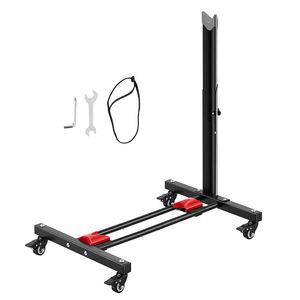 Supporto per Biciclette Regolabile in Altezza in Acciaio al Carbonio con Ruote Bloccabili, Rastrelliera Verticale e Orizzontale Autoportante per lo Stoccaggio delle Biciclette - Product Image 1