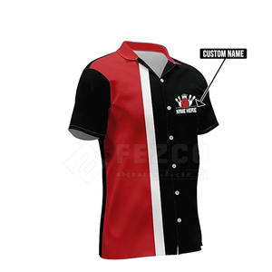 Camisa de Boliche Profesional para Hombre, de Alta Calidad, Poliéster/Algodón, Transpirable, Manga Corta, Precio Razonable para Adultos - Product Image 4