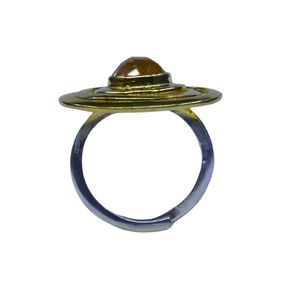 Anillo Clásico de Plata de Ley 925 Chapado en Oro con Topacio Azul para Mujer, Joyería para Bodas - Product Image 3