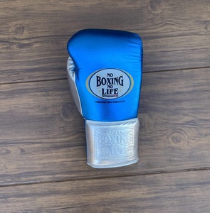 No Boxing No Life Gants de boxe MMA en cuir véritable - Sangle de poignet réglable antidérapante, lacets extensibles, couleurs personnalisables - Product Image 3