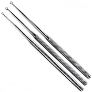 Curetas Buck Ear de Acero Inoxidable Premium, Instrumento Quirúrgico de Otología ENT, CE ISO, Reutilizables, Afiladas y con Punta Cega, para Extracción de Cera, de 15cm a 17cm - Product Image 1