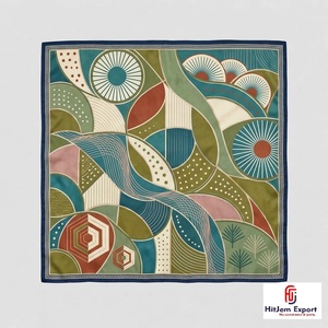 Luxury <b>Silk</b> <b>Scarf</b> Custom Printed Womens Lightweight Square Headscarf OEM ODM Manufacturer Madeira Custom Fabric Products - Product Image 3