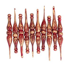 ชุดตะขอถักโครเชต์ไม้ชุดตะขอถักโครเชต์ไม้สีน้ำตาล10ชิ้น - Product Image 1