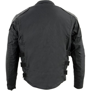 SAMROZ SPORTS Unisex Black Leather Padded Textile 220g All Season Motorcycle Jacket Heat-Transfer Printed Full Sleeve - Product Image 4